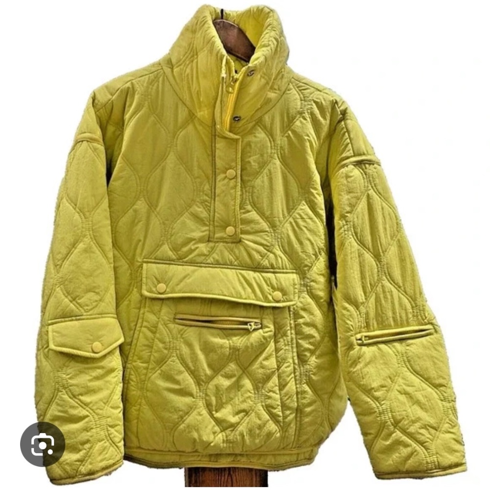 BlankNYC Yellow Quilted Break the Trail Puffer Pullover